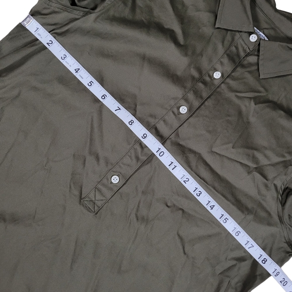 UNTUCKit Shirt Dress Womens Medium Olive Green Glynis Long Sleeve Popover Tunic - Picture 9 of 10